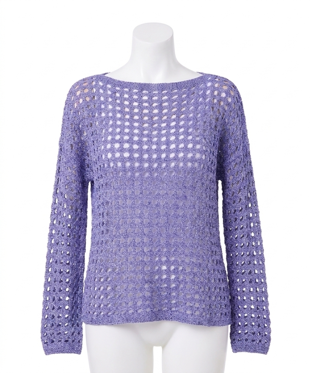 NEW FRENCH KYSS crochet top in blue